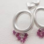 Jo Mackellar Amare silver Earrings with Rubies