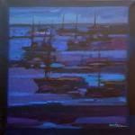 Night Moorings Acrylic 61x61cm 1,413