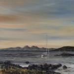 Kintyre Mooring Jura Dusk 40x40cm Acrylic 525