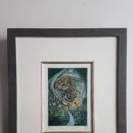 Otter & Dragonfly Original Etching image size 7x5ins 160