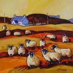 Wary Flock Ardnamurchan Acrylic on Paper 30x30cm 325