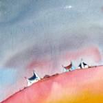 Living On the Edge watercolour 390x190mm 280