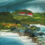 Red Roofs Gigha oils 39x39cm 175sold