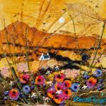 Gloaming Poppies Acrylic 4.5x4.5ins 242