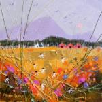 Pink Mountain Harvest 6x6ins acrylic 295
