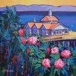 Rhododendron & Pier Dunoon 30x30cm Acrylic 325