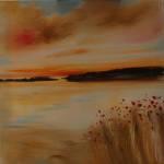 Sunset & Poppies oils 60x60cm 1,200