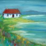 An Island Croft Gigha oils 39x39cm 175