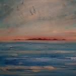 Sunset over Gigha 16x13ins oils 395