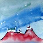 Island Outposts watercolour 130mmx130mm 84