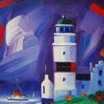 Cloch Lighthouse with Waverley passing 29x38oils 